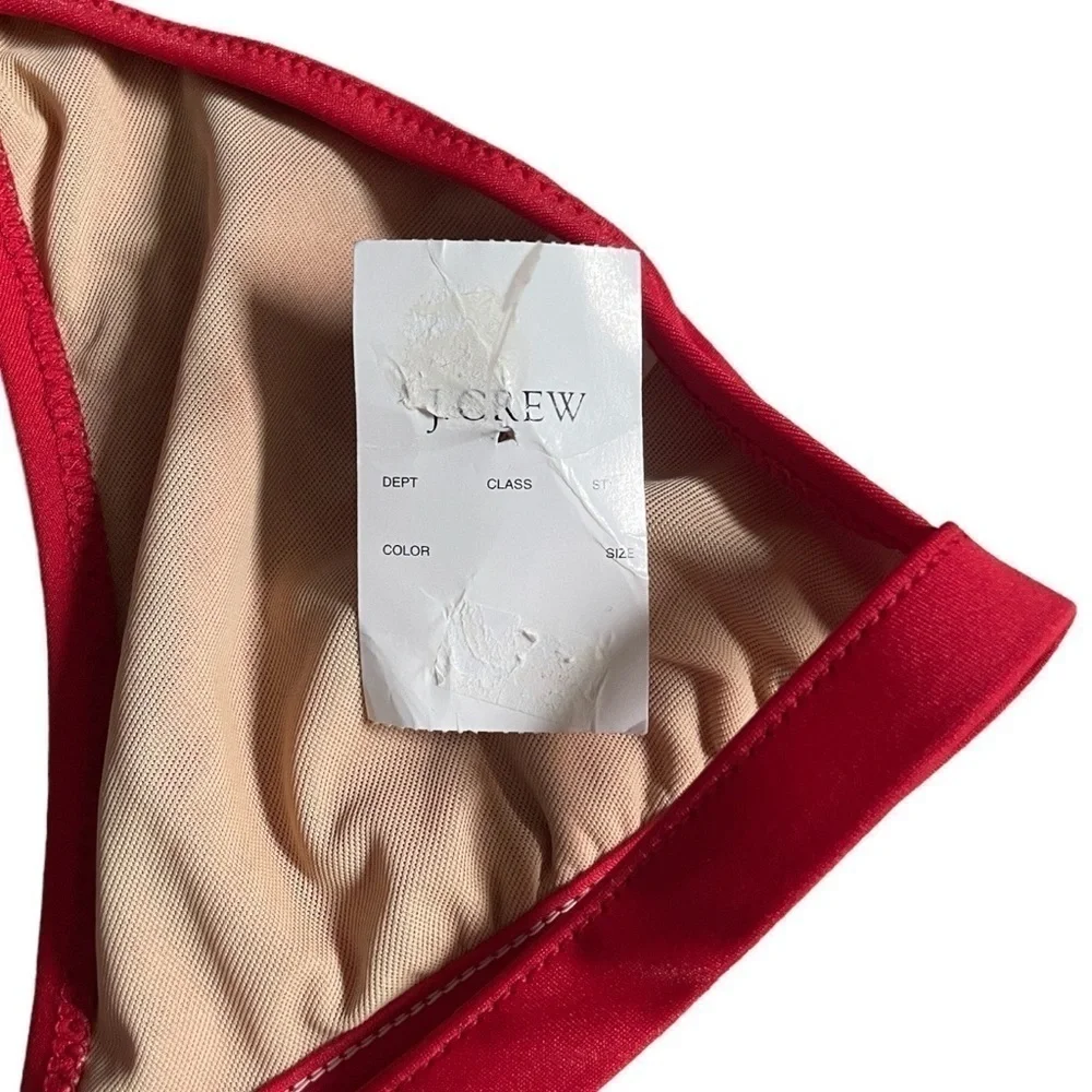 🌺 J Crew Classic Red Halter Tie Neck Bikini Top Size S NWT